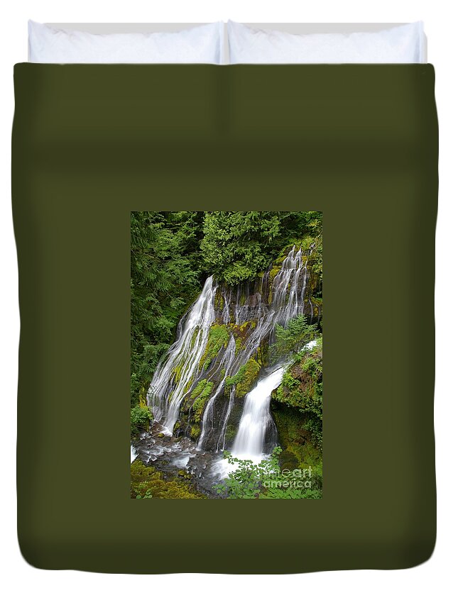 Big Lava Bed Duvet Cover featuring the photograph Panther Creek Falls 2- Washington by Rick Bures