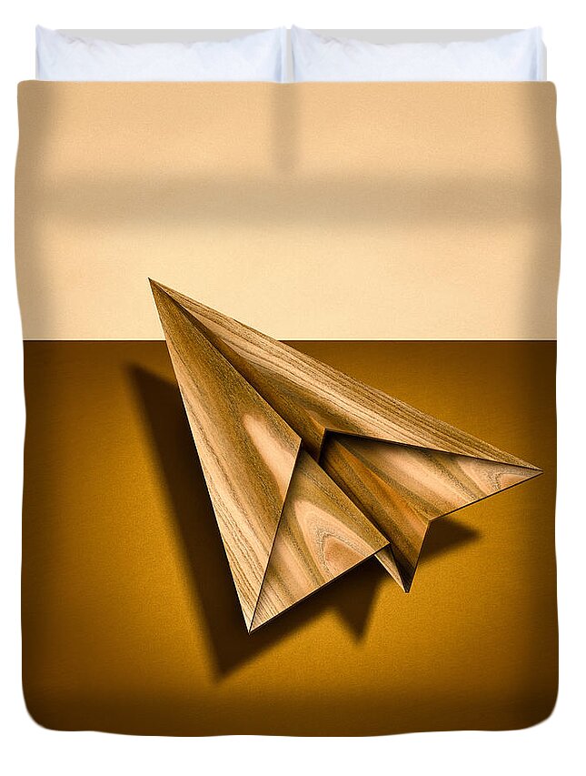Aircraft Duvet Cover featuring the photograph Paper Airplanes of Wood 1 by YoPedro