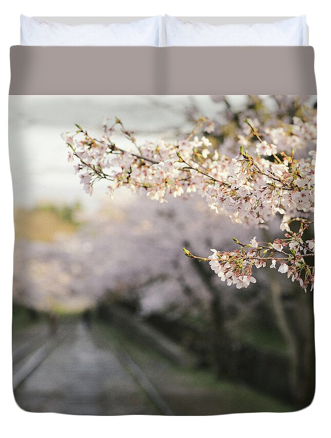 Rail Transportation Duvet Cover featuring the photograph Parallel by Sunnywinds