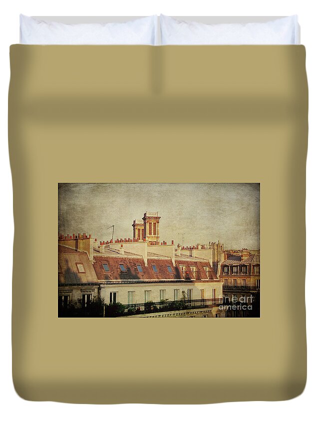 Photography Duvet Cover featuring the photograph Paris rooftops by Ivy Ho