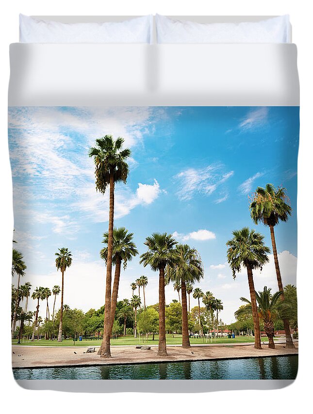 Arizona Duvet Cover featuring the photograph Park In Phoenix - Arizona by Franckreporter