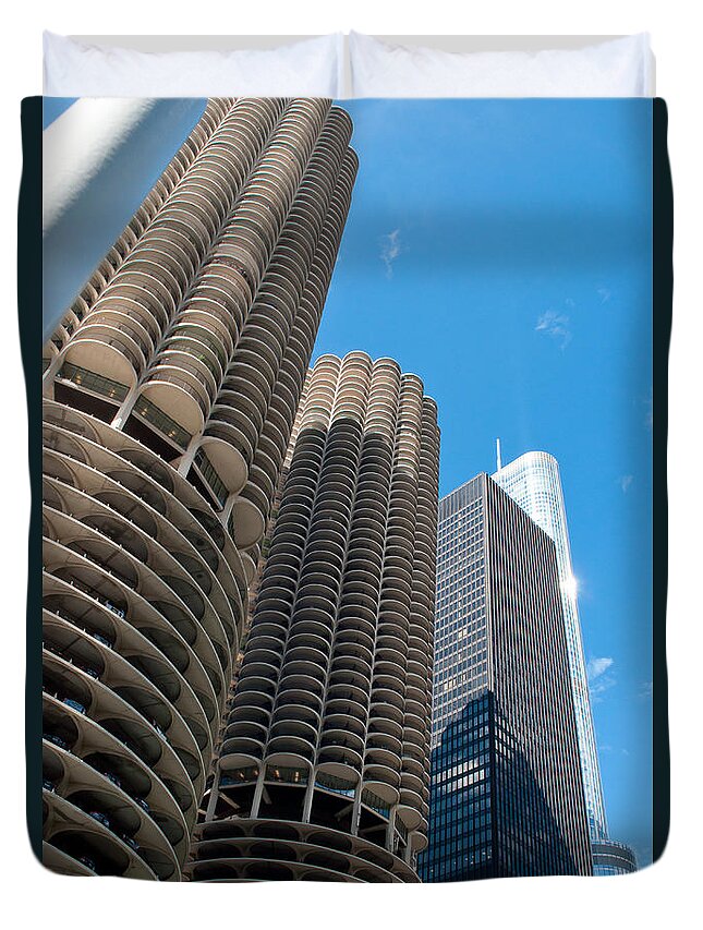 Parking Towers Duvet Cover featuring the photograph Parking Towers in Chicago by Dejan Jovanovic