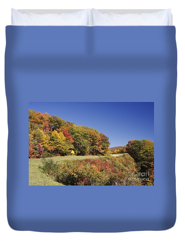Paved Duvet Cover featuring the photograph Parkway Road in North Carolina by Jill Lang