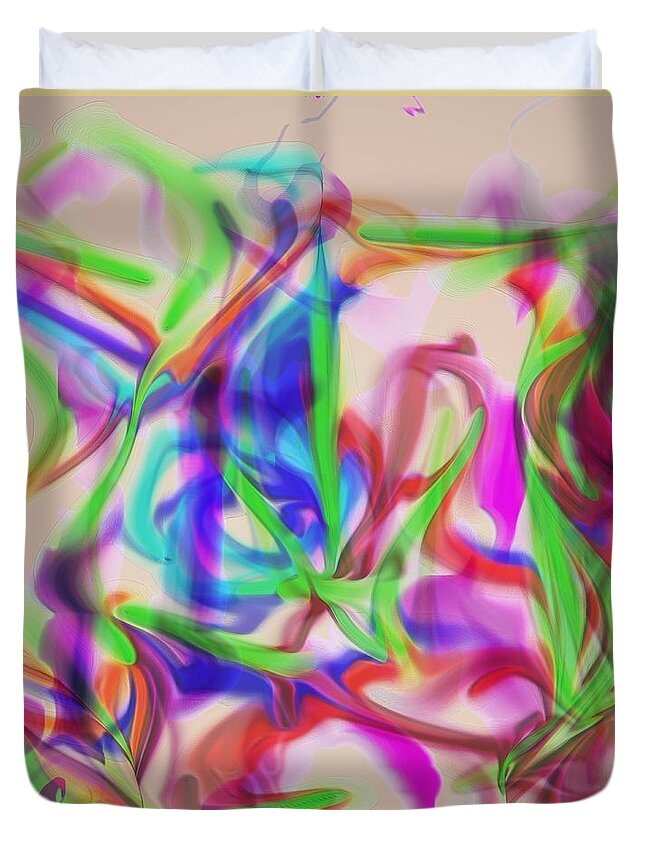 Abstract Design Duvet Cover featuring the digital art Party Time by Kae Cheatham