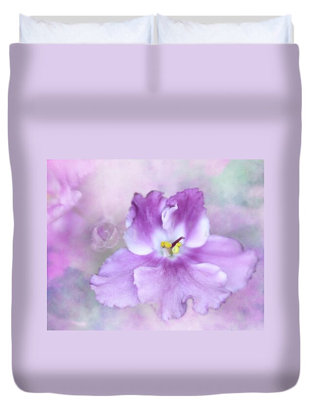 African Violet Duvet Cover featuring the photograph Passion by David and Carol Kelly
