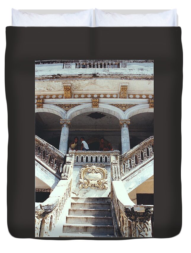 Old Havana Duvet Cover featuring the photograph Past and Future of Havana Cuba by Rafael Salazar