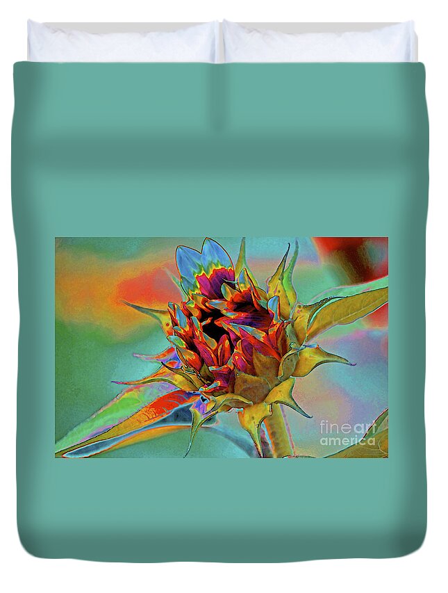 Sunflower Duvet Cover featuring the photograph Past Summers by Gwyn Newcombe