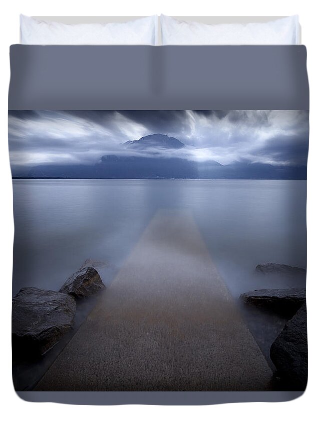 Landscape Duvet Cover featuring the photograph Path to Nowhere by Dominique Dubied