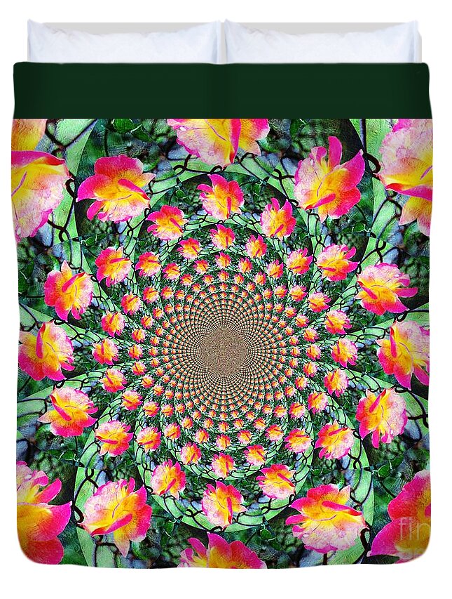 Peace Rose Duvet Cover featuring the photograph Peaceful Kaleidoscope by Judy Palkimas