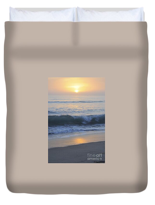 Sunset Duvet Cover featuring the photograph Peaceful Sunset by Bridgette Gomes