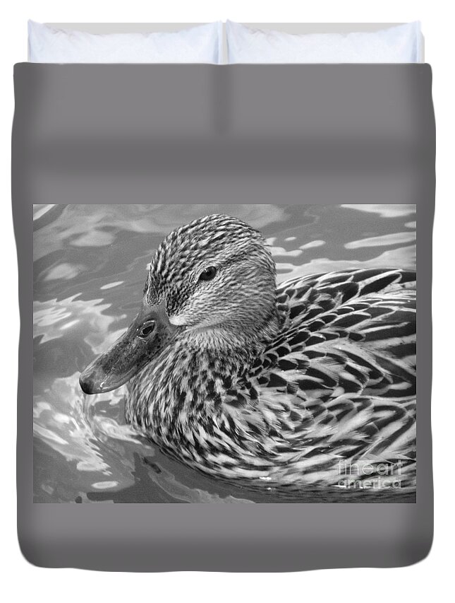 Peaceful Swim At The Tidal Basin Duvet Cover featuring the photograph Peaceful Swim At The Tidal Basin by Emmy Vickers