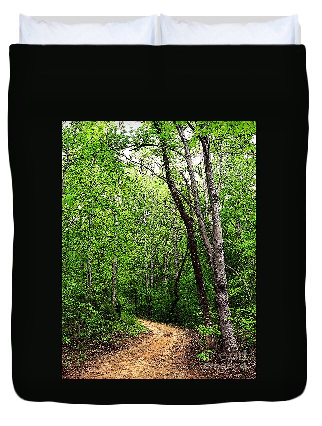 Dirt Road Duvet Cover featuring the photograph Peaceful Walk by Lydia Holly