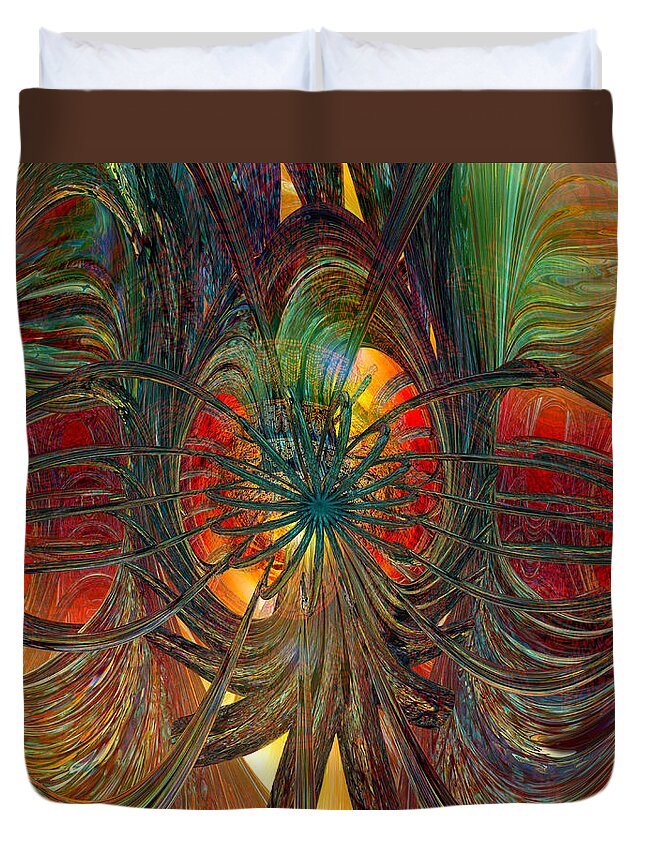 3d Ovah Fx Duvet Cover featuring the photograph Peacock City of Abstract Fx by G Adam Orosco