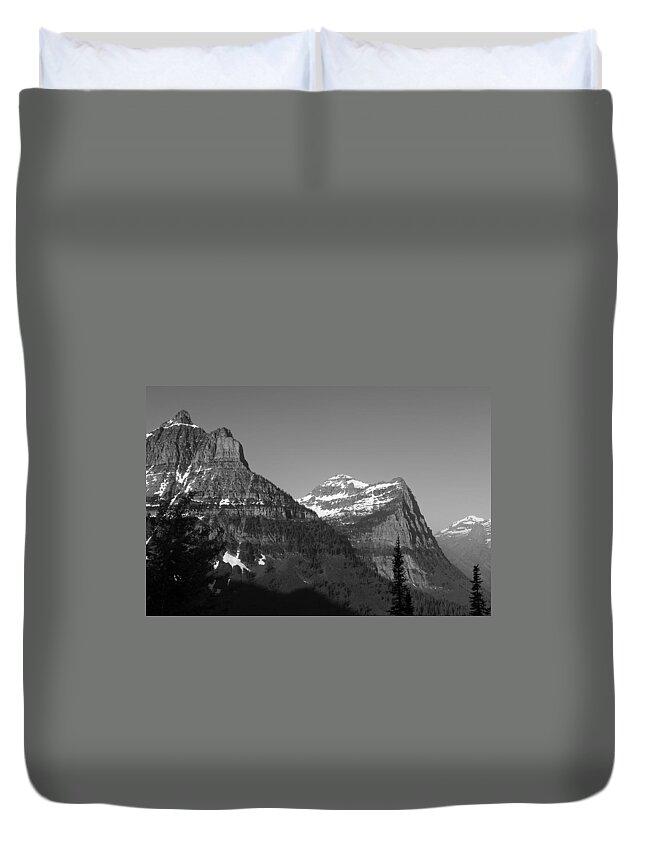 Glacier Duvet Cover featuring the photograph Peaking at Glacier National Park by Mark McKinney