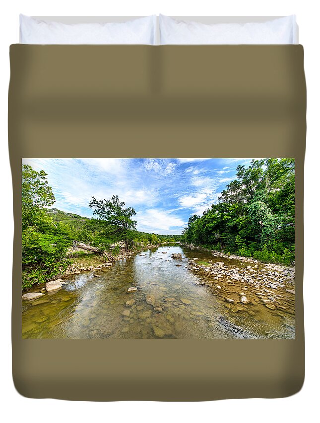 Pedernales River Duvet Cover featuring the photograph Pedernales River by David Morefield