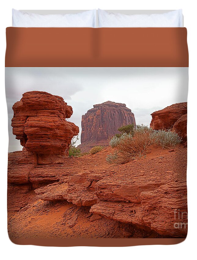 Utah Duvet Cover featuring the photograph Pedestal by Jim Garrison