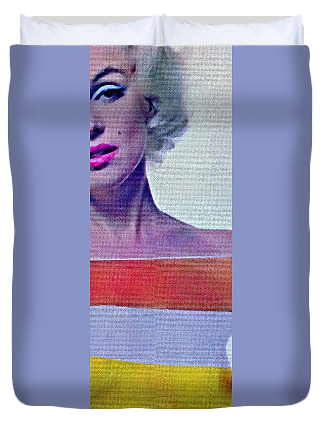 Color Nude Photo Of Marilyn Monroe Duvet Cover featuring the photograph Peek a Boo Marilyn Monroe by Joan Reese