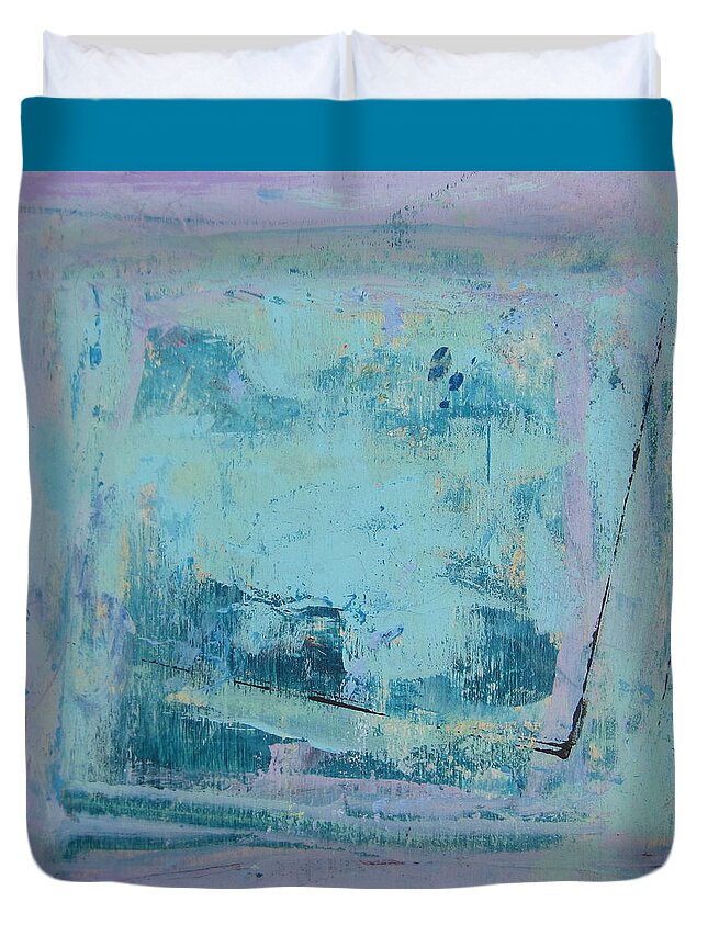 Abstract Art Duvet Cover featuring the painting Peinture abstraite sans titre 2 by Francine Ethier