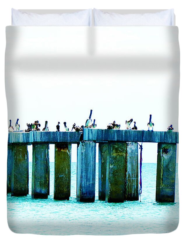 Florida Duvet Cover featuring the photograph Pelican Bridge III by Chris Andruskiewicz