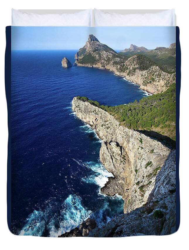 Tranquility Duvet Cover featuring the photograph Peninsula De Formentor by Dave G Kelly