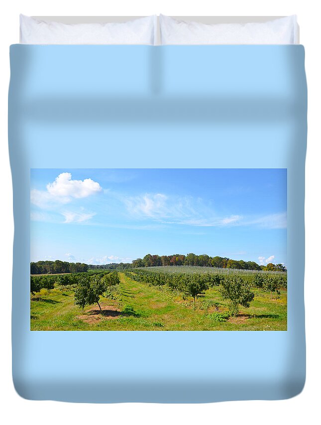 Farm Duvet Cover featuring the photograph Perfect Fall Day on Alstede Farm by Maureen E Ritter