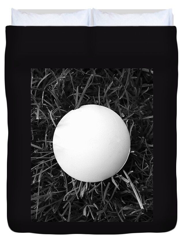 B&w Duvet Cover featuring the photograph Perfect Mushroom by JustJeffAz Photography