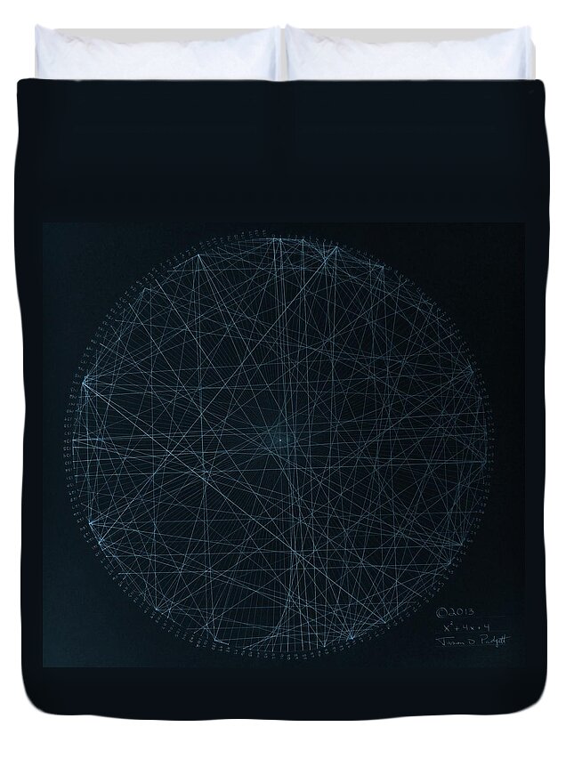 Jason Duvet Cover featuring the drawing Perfect Square by Jason Padgett