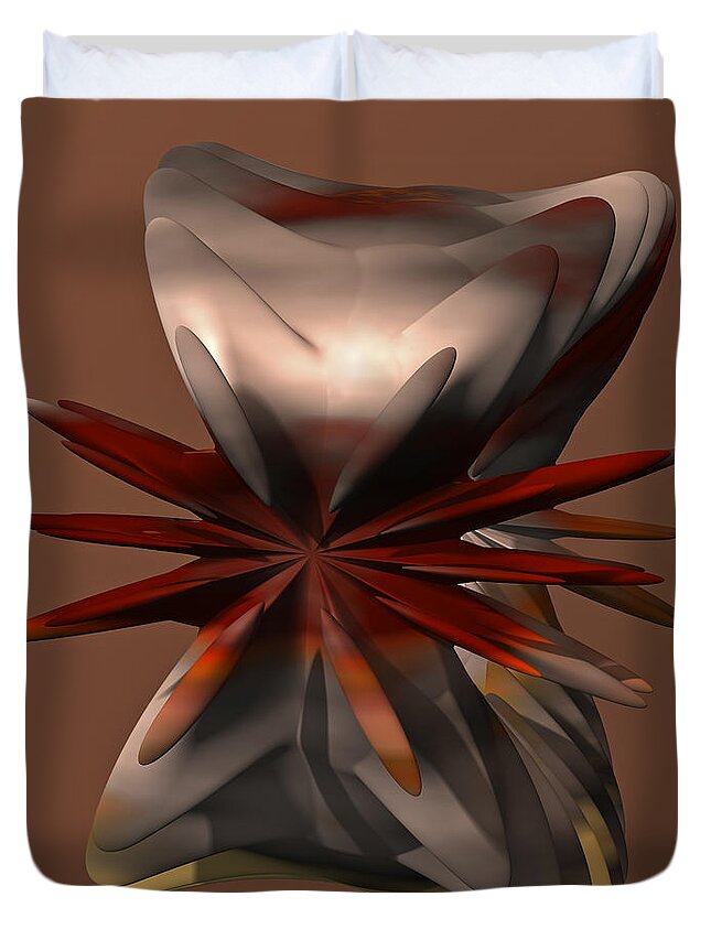 Petals Duvet Cover featuring the digital art Petals and Stone by Judi Suni Hall