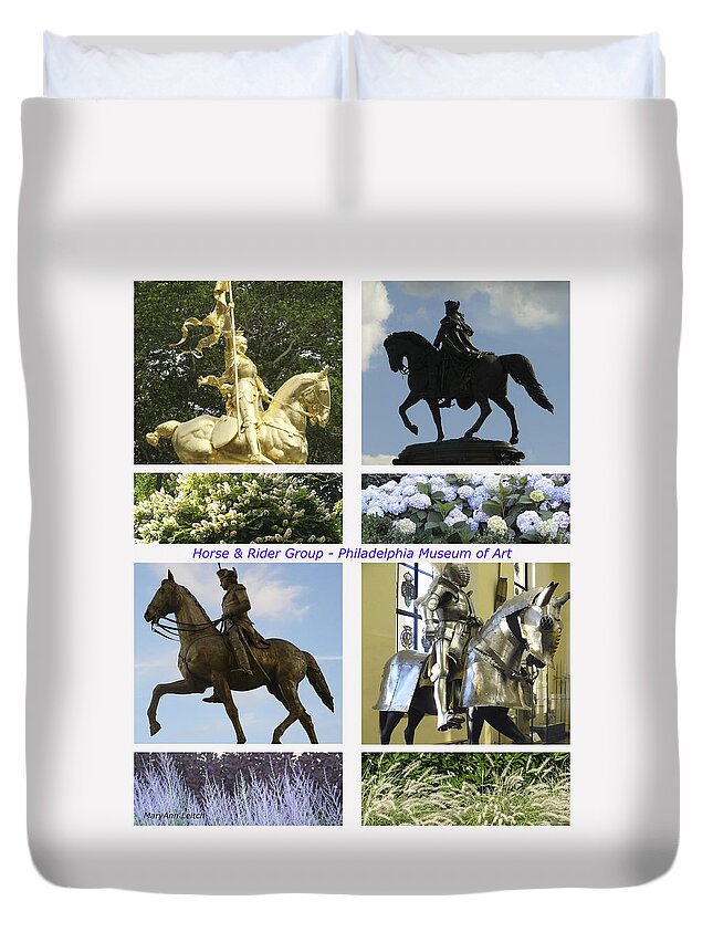 Horse Duvet Cover featuring the photograph Philadelphia Museum of Art by Mary Ann Leitch
