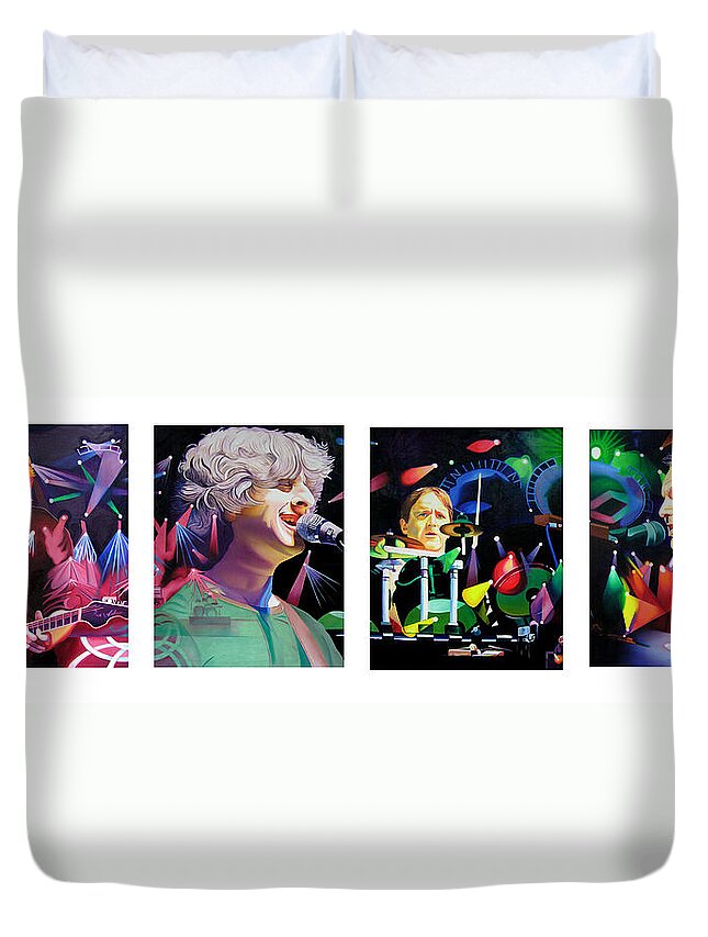 Phish Duvet Cover featuring the painting Phish Full Band by Joshua Morton
