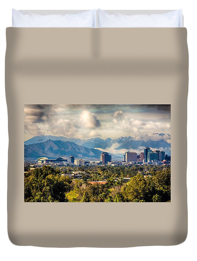 Fred Larson Duvet Cover featuring the photograph Phoenix Downtown by Fred Larson
