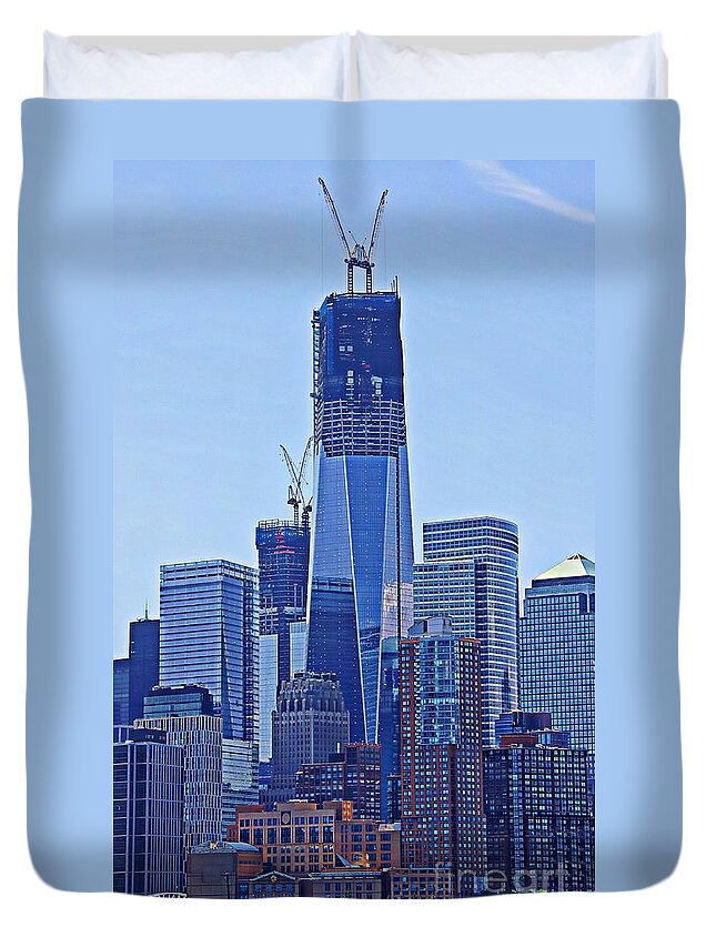 Freedom Tower Duvet Cover featuring the photograph Phoenix Rising by Lilliana Mendez