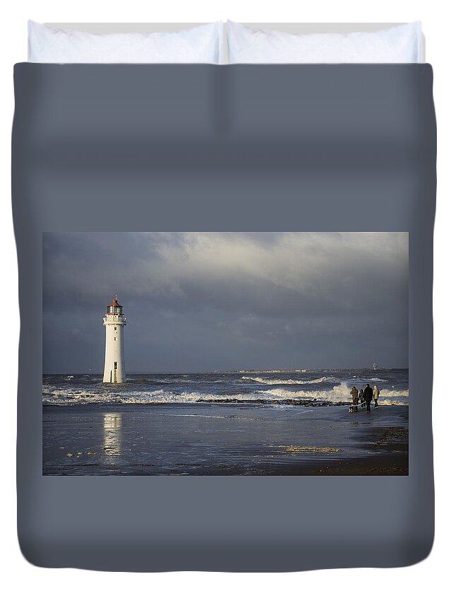 Lighthouse Duvet Cover featuring the photograph Photographing The Photographer by Spikey Mouse Photography