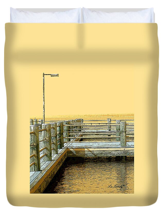 Pier Duvet Cover featuring the photograph Pier 2 Image A by Lee Owenby