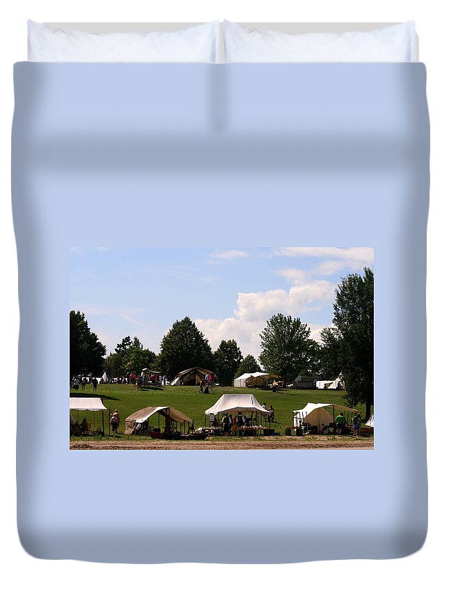 Pikes River Rendezvous Duvet Cover featuring the digital art Pike River Rendezvous by Kay Novy