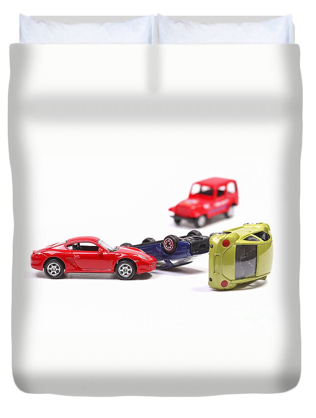 Accelerate Duvet Cover featuring the photograph Pile up by Patricia Hofmeester