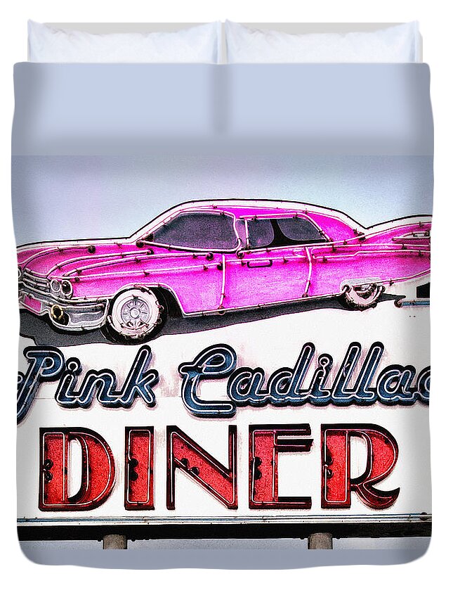 Vintage Pink Cadillac Duvet Covers