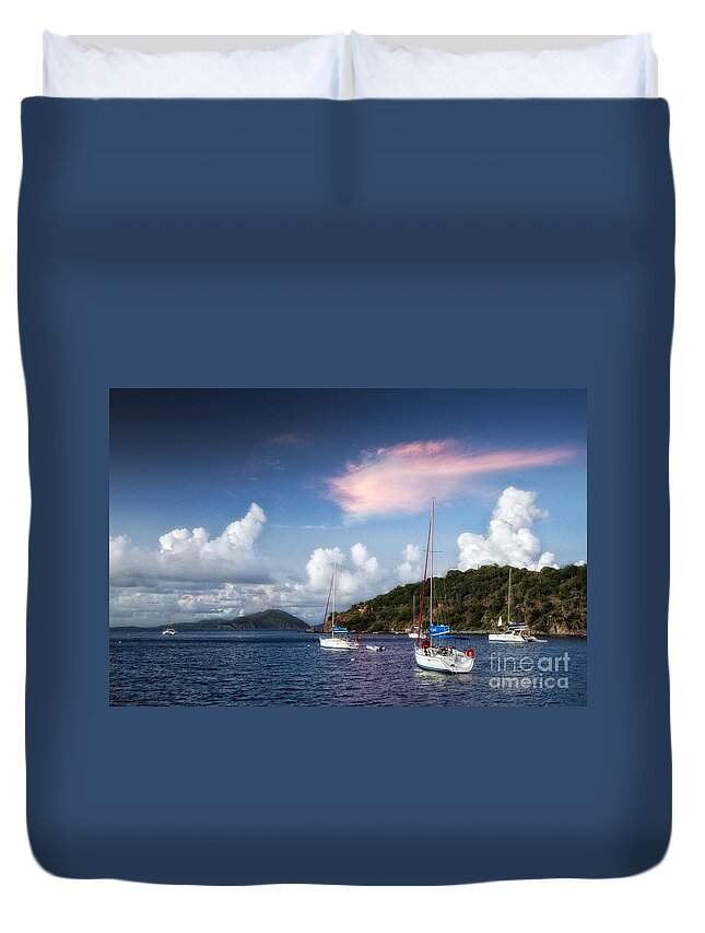Bvi Duvet Cover featuring the photograph Pink Cloud by Timothy Hacker