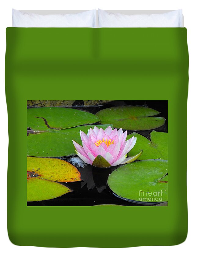 Lily Duvet Cover featuring the photograph Pink Lilly Flower by Erick Schmidt