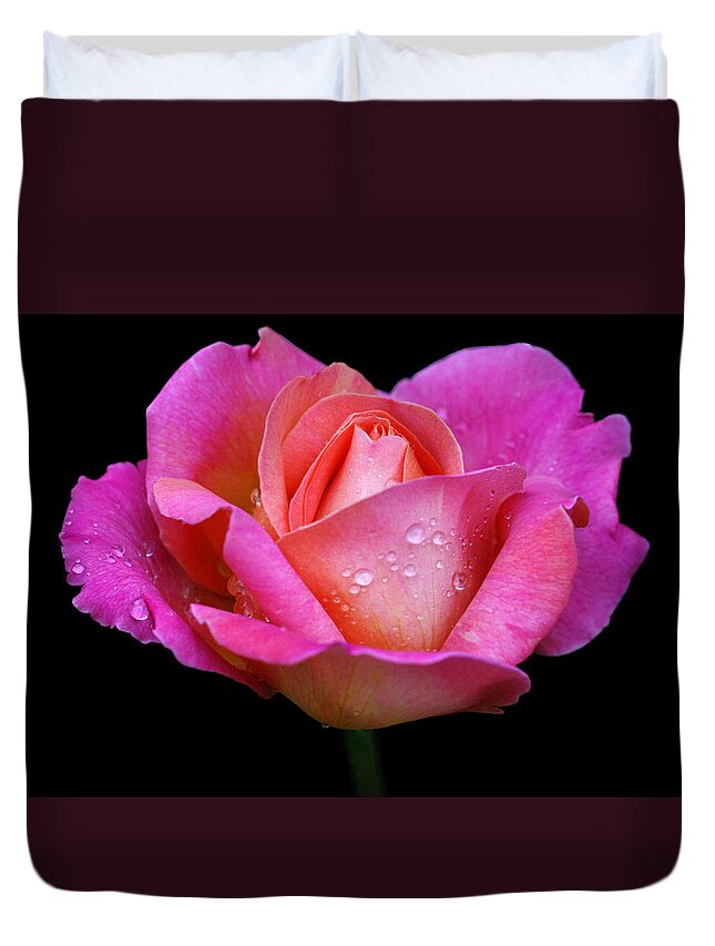 Rose Duvet Cover featuring the photograph Pink Pearl by Doug Norkum