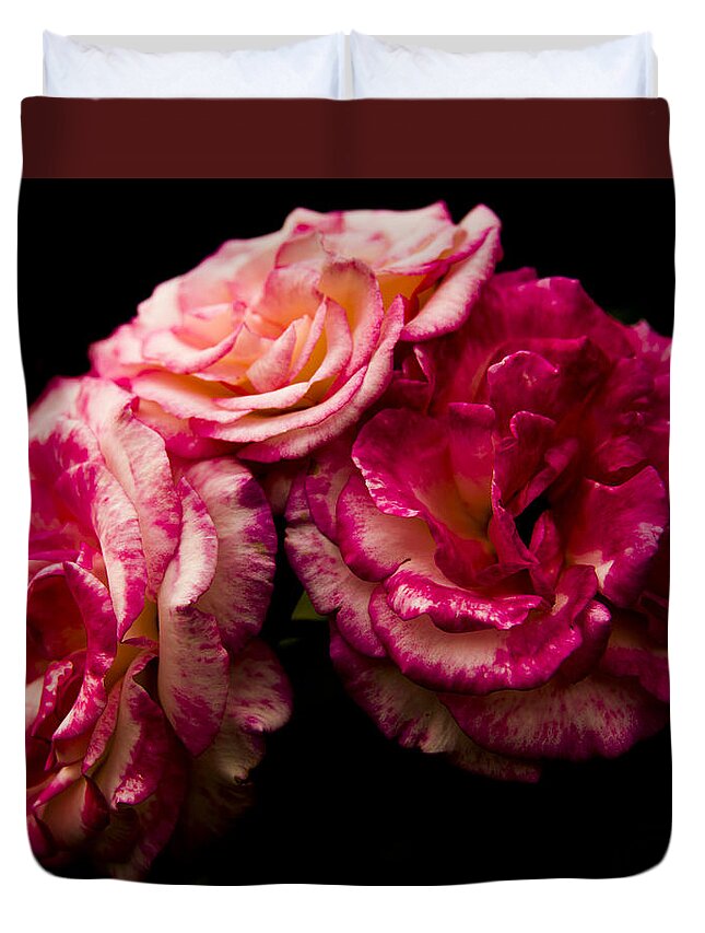 Flowers Duvet Cover featuring the photograph Pink Solitude by Theodore Jones