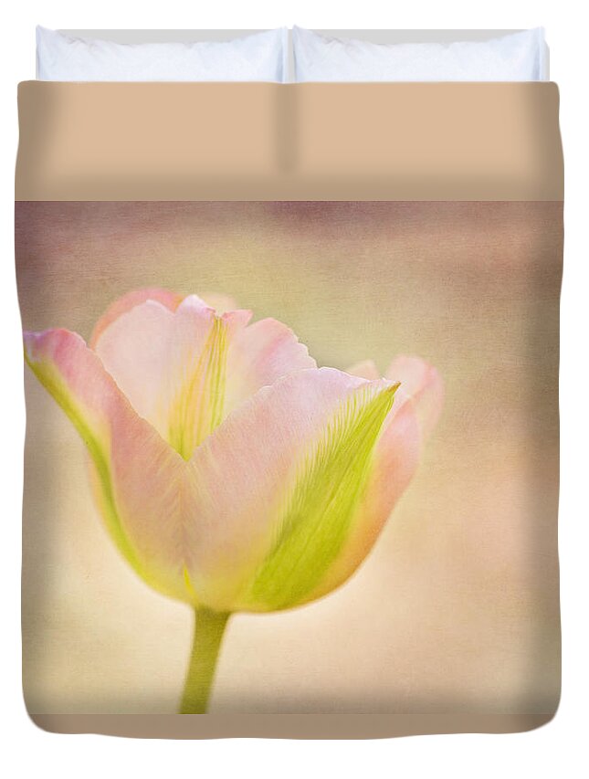 Tulip Duvet Cover featuring the photograph Pink Spring Dreams by Mary Jo Allen