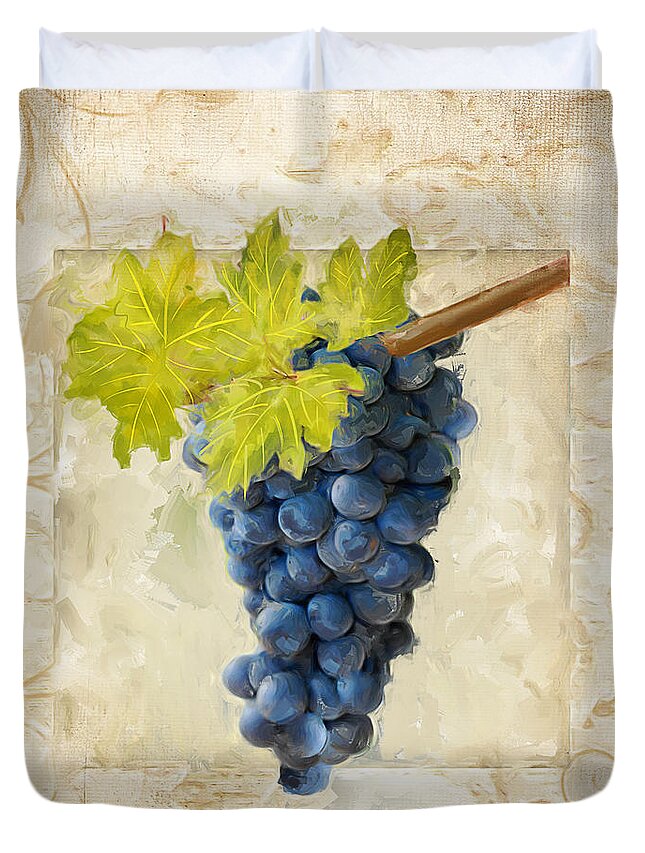 Wine Duvet Cover featuring the painting Pinot Noir II by Lourry Legarde