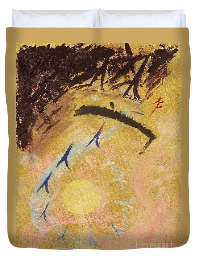 Painting Duvet Cover featuring the painting Place of Light by Karen Francis