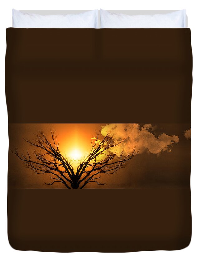 Other World Duvet Cover featuring the digital art Place of the sacred elders by Bruce Rolff