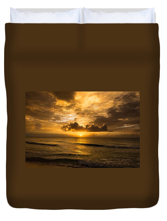 Sunrise Duvet Cover featuring the photograph Playa Sunrise by David Downs
