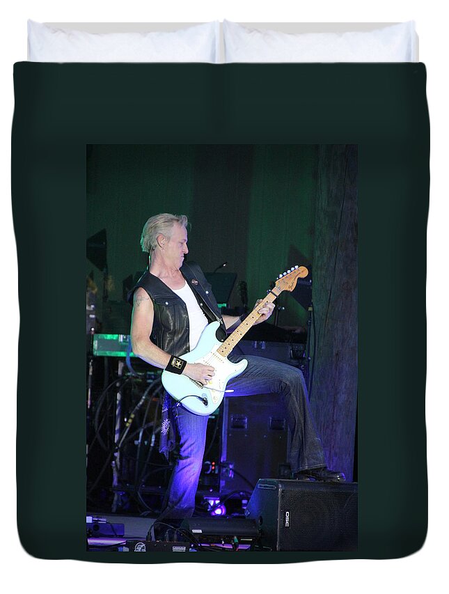Music Duvet Cover featuring the photograph Thomas Rhett Band 2014 by Valerie Collins