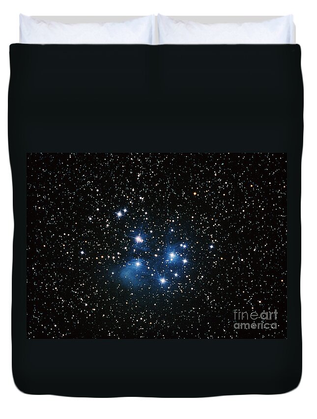 M45 Duvet Cover featuring the photograph Pleiades Star Cluster by John Chumack