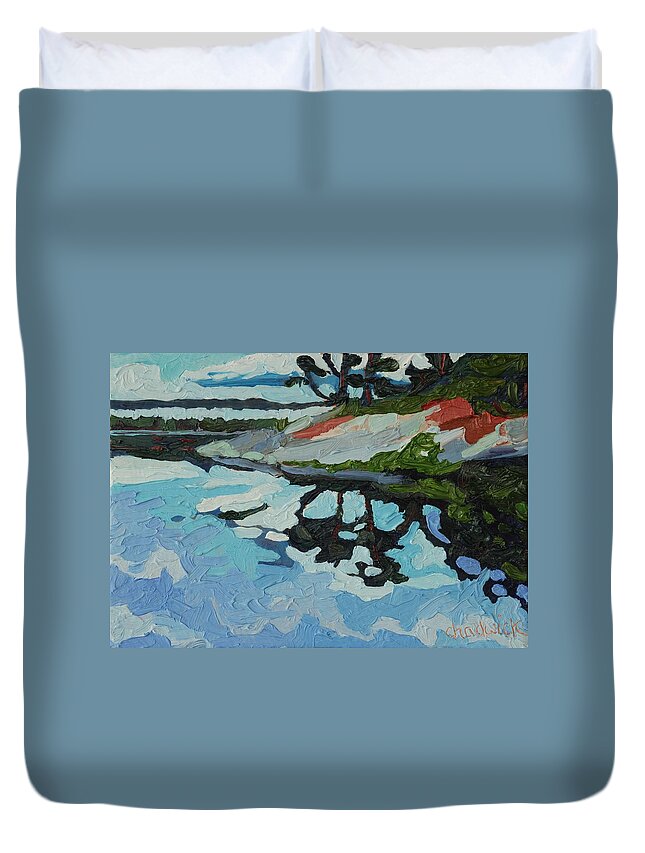 Chadwick Duvet Cover featuring the painting Point Paradise by Phil Chadwick