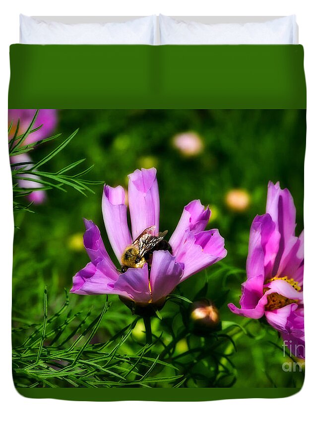 Flower Duvet Cover featuring the photograph Pollinating Flowering by Ms Judi